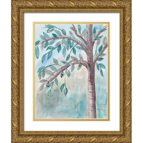 Shade Tree 1 Gold Ornate Wood Framed Art Print with Double Matting by Dyer, Beverly