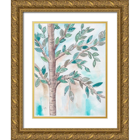 Shade Tree II Gold Ornate Wood Framed Art Print with Double Matting by Dyer, Beverly