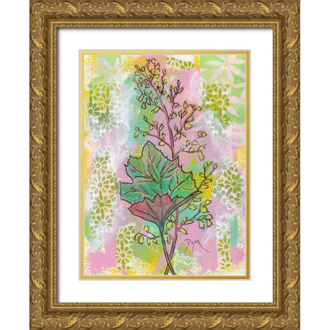 Botanical Boho Foam Flower Gold Ornate Wood Framed Art Print with Double Matting by Dyer, Beverly