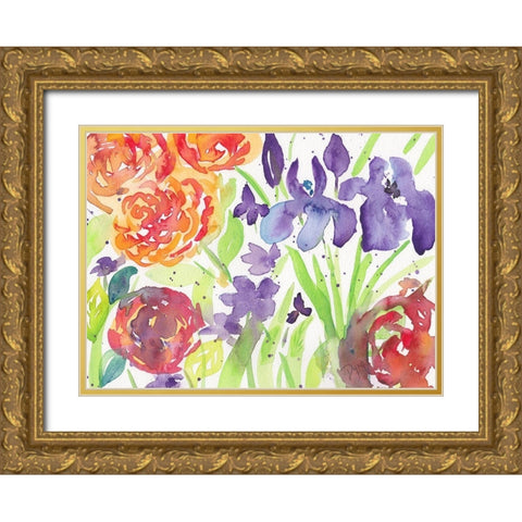 Spring Garden Gold Ornate Wood Framed Art Print with Double Matting by Dyer, Beverly