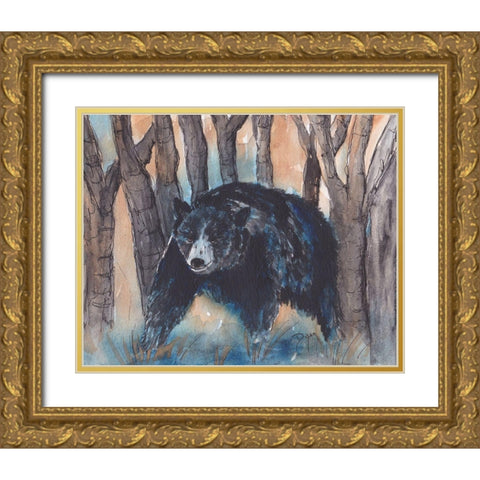 Momma Bear Gold Ornate Wood Framed Art Print with Double Matting by Dyer, Beverly