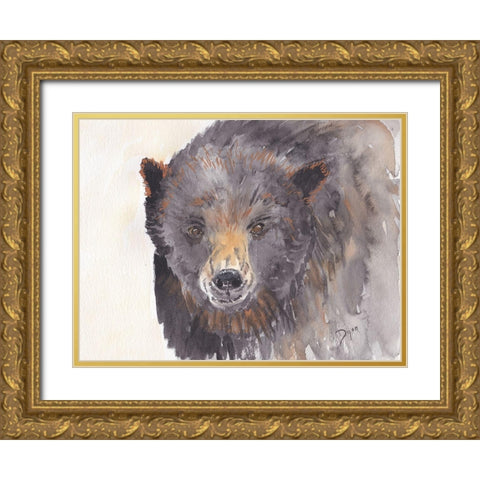 Bear Gold Ornate Wood Framed Art Print with Double Matting by Dyer, Beverly