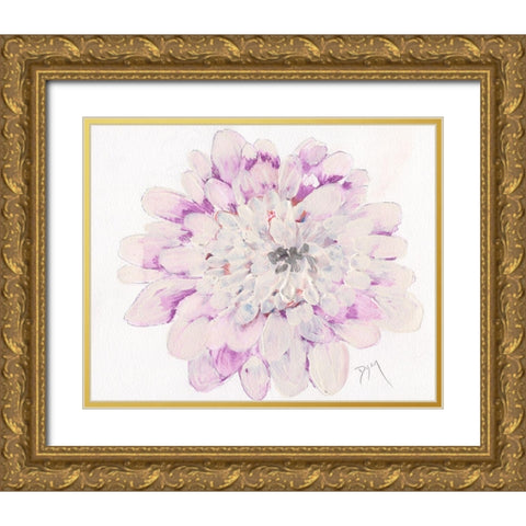 Pale Zinnia 2020 Gold Ornate Wood Framed Art Print with Double Matting by Dyer, Beverly
