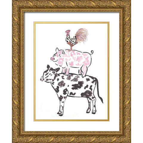 United Friends Gold Ornate Wood Framed Art Print with Double Matting by Dyer, Beverly