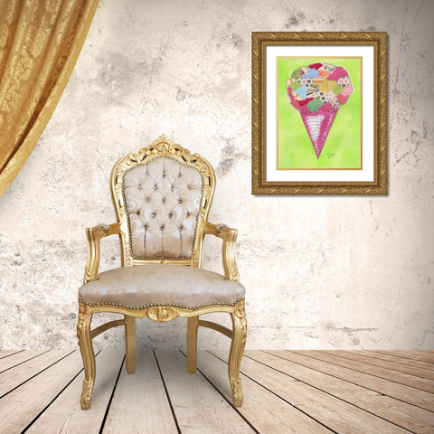 Ice Cream Cone 2 Gold Ornate Wood Framed Art Print with Double Matting by Dyer, Beverly