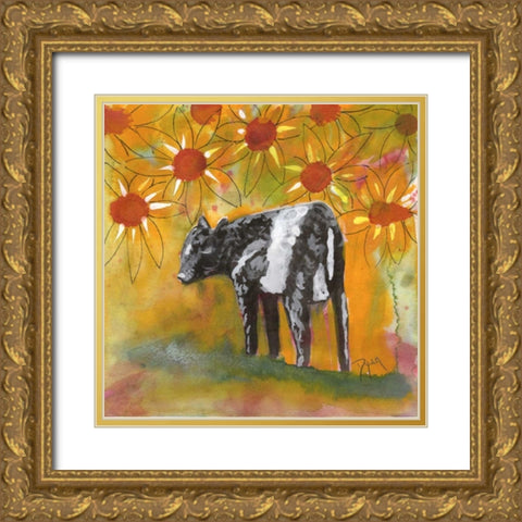 Farm Animal Gold Ornate Wood Framed Art Print with Double Matting by Dyer, Beverly