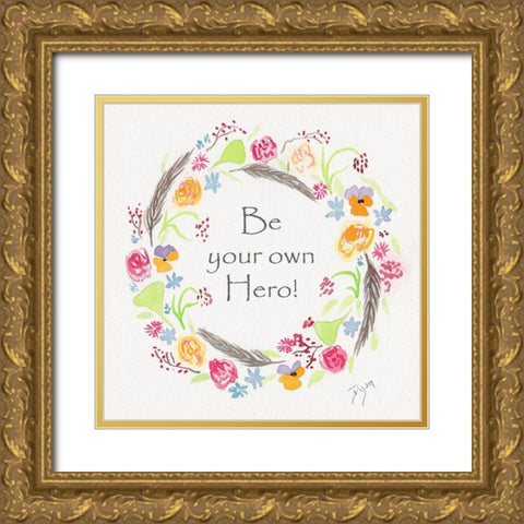 Hero Wreath Gold Ornate Wood Framed Art Print with Double Matting by Dyer, Beverly
