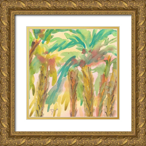 Sunset Palms 2 Gold Ornate Wood Framed Art Print with Double Matting by Dyer, Beverly