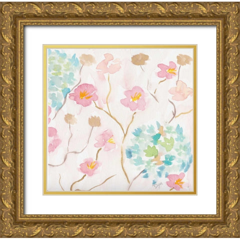 Soft Blooms II Gold Ornate Wood Framed Art Print with Double Matting by Dyer, Beverly