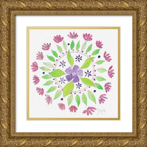 Nature Mandala I Gold Ornate Wood Framed Art Print with Double Matting by Dyer, Beverly