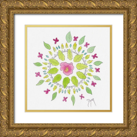 Nature Mandala II Gold Ornate Wood Framed Art Print with Double Matting by Dyer, Beverly