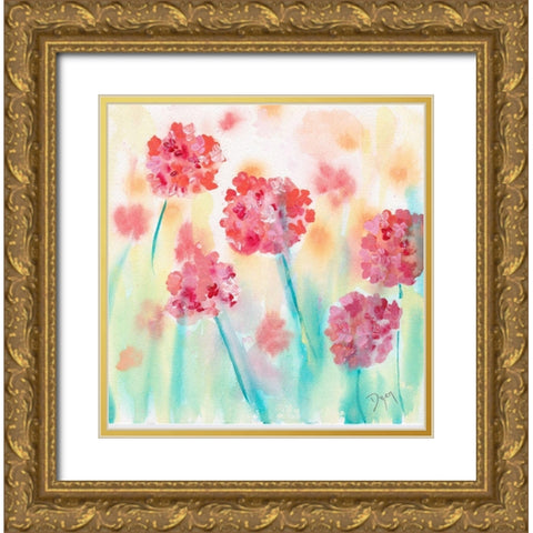 Blushing Meadow II Gold Ornate Wood Framed Art Print with Double Matting by Dyer, Beverly