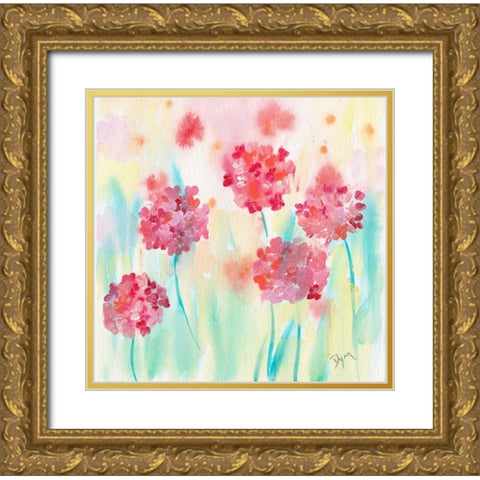 Blushing Meadow I Gold Ornate Wood Framed Art Print with Double Matting by Dyer, Beverly
