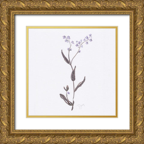 Lavender Wildflowers I Gold Ornate Wood Framed Art Print with Double Matting by Dyer, Beverly