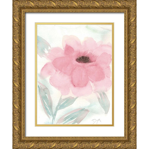 Blush Peony II Gold Ornate Wood Framed Art Print with Double Matting by Dyer, Beverly