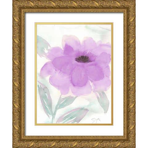 Lilac Peony II Gold Ornate Wood Framed Art Print with Double Matting by Dyer, Beverly