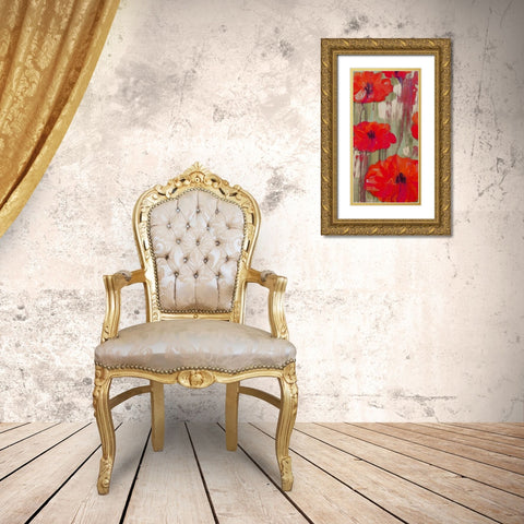 Crimson Rain 2 Gold Ornate Wood Framed Art Print with Double Matting by Dyer, Beverly
