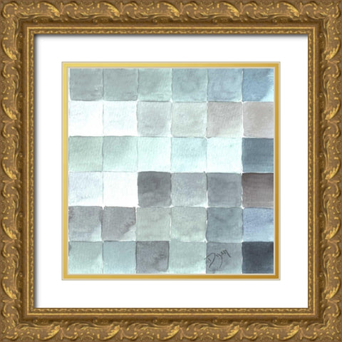 Cool Tiles 2 Gold Ornate Wood Framed Art Print with Double Matting by Dyer, Beverly
