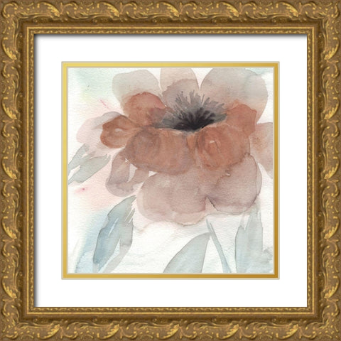Rustic Peony I Gold Ornate Wood Framed Art Print with Double Matting by Dyer, Beverly