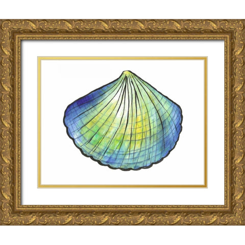 Underwater Shell 1 Gold Ornate Wood Framed Art Print with Double Matting by Dyer, Beverly
