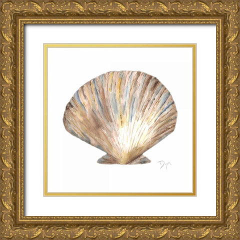 Sea Shell Neutral 2 Gold Ornate Wood Framed Art Print with Double Matting by Dyer, Beverly