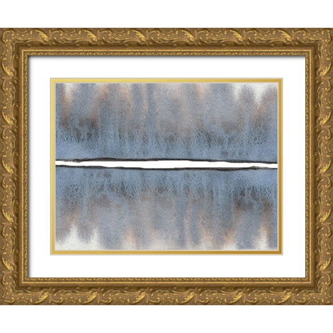 Watercolor Abstract 2 Gold Ornate Wood Framed Art Print with Double Matting by Gosavi, Bhakti
