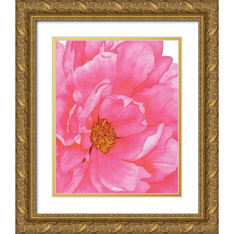 Pink Flower 2 Gold Ornate Wood Framed Art Print with Double Matting by Gosavi, Bhakti