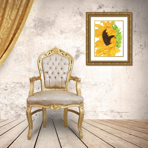 Sunflower 5 Gold Ornate Wood Framed Art Print with Double Matting by Gosavi, Bhakti