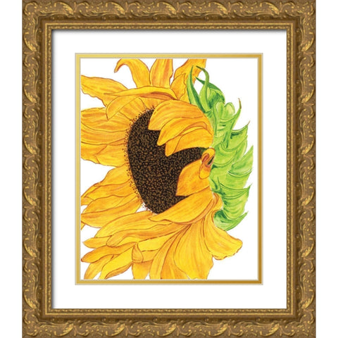 Sunflower 5 Gold Ornate Wood Framed Art Print with Double Matting by Gosavi, Bhakti