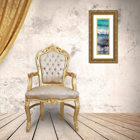 Ocean Rolls 3 Gold Ornate Wood Framed Art Print with Double Matting by Boho Hue Studio
