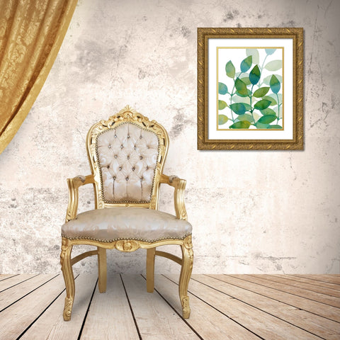 Leaf Echo 1 Gold Ornate Wood Framed Art Print with Double Matting by Boho Hue Studio