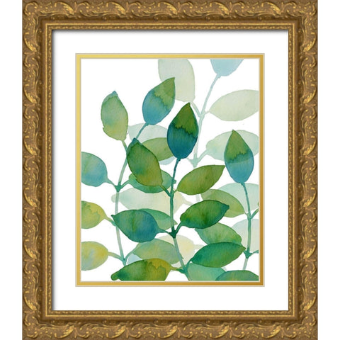 Leaf Echo 1 Gold Ornate Wood Framed Art Print with Double Matting by Boho Hue Studio