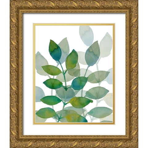 Leaf Echo 2 Gold Ornate Wood Framed Art Print with Double Matting by Boho Hue Studio