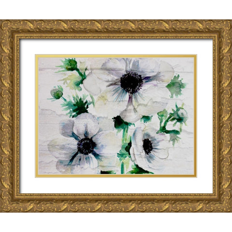 Ghost Blooms 6 Gold Ornate Wood Framed Art Print with Double Matting by Boho Hue Studio