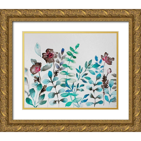 Shrub Life Gold Ornate Wood Framed Art Print with Double Matting by Boho Hue Studio