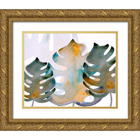 Dark Monsteral 1 Gold Ornate Wood Framed Art Print with Double Matting by Boho Hue Studio