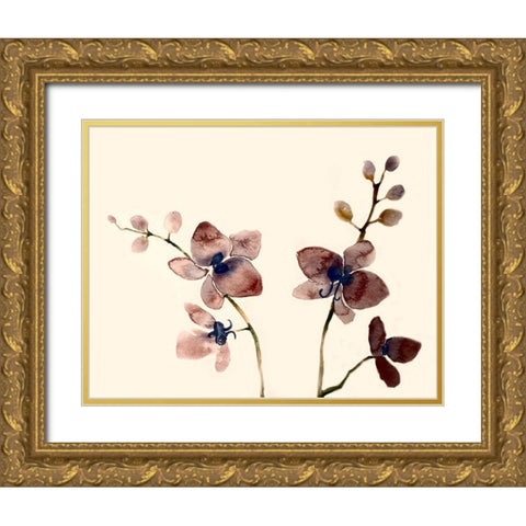 Dark Orchid 2 Gold Ornate Wood Framed Art Print with Double Matting by Boho Hue Studio