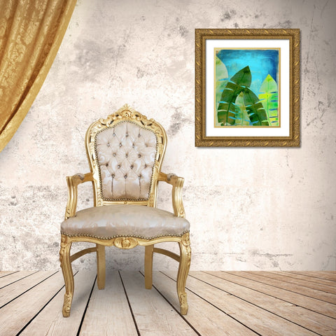 Tropical Palm 1 Gold Ornate Wood Framed Art Print with Double Matting by Boho Hue Studio