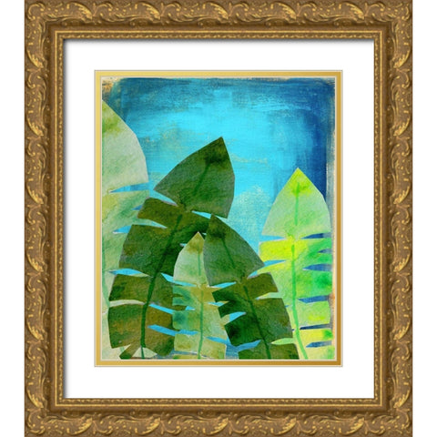 Tropical Palm 1 Gold Ornate Wood Framed Art Print with Double Matting by Boho Hue Studio