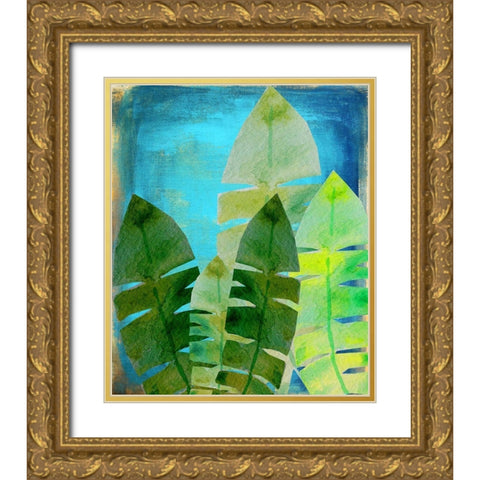 Tropical Palm 2 Gold Ornate Wood Framed Art Print with Double Matting by Boho Hue Studio