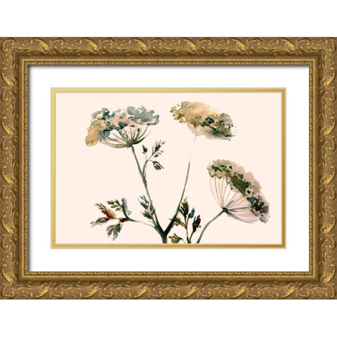 Queens Flowers Gold Ornate Wood Framed Art Print with Double Matting by Boho Hue Studio