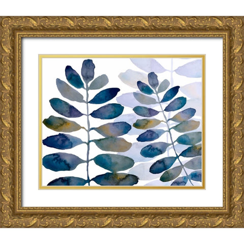Primeval Fronds 2 Gold Ornate Wood Framed Art Print with Double Matting by Boho Hue Studio