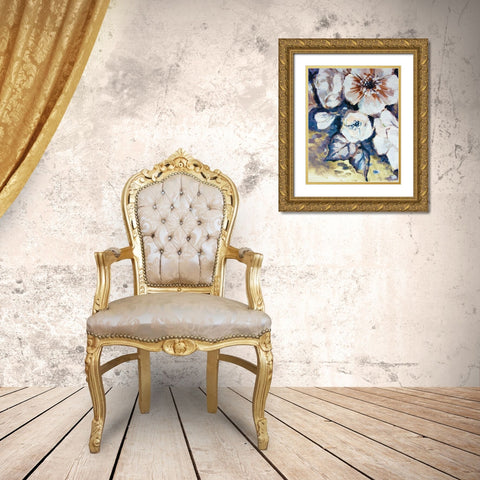 Blossom Bunch 4 Gold Ornate Wood Framed Art Print with Double Matting by Boho Hue Studio
