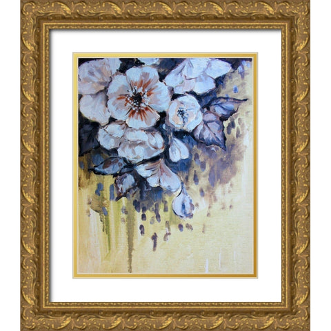 Blossom Bunch 8 Gold Ornate Wood Framed Art Print with Double Matting by Boho Hue Studio