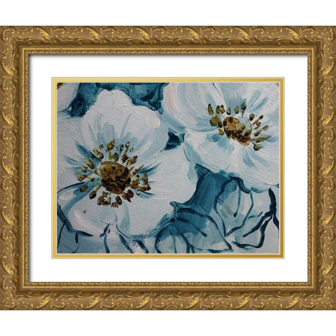 Blossom Bunch 11 Gold Ornate Wood Framed Art Print with Double Matting by Boho Hue Studio