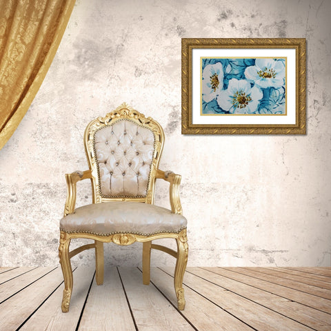 Blossom Bunch 12c Gold Ornate Wood Framed Art Print with Double Matting by Boho Hue Studio