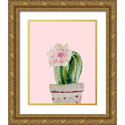 Succulant D3 Gold Ornate Wood Framed Art Print with Double Matting by Boho Hue Studio
