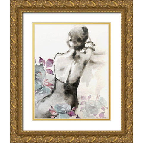 Lovliness Gold Ornate Wood Framed Art Print with Double Matting by Boho Hue Studio