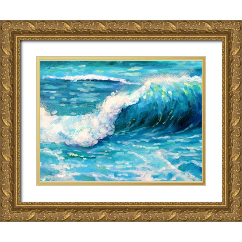Sea Scroll Gold Ornate Wood Framed Art Print with Double Matting by Boho Hue Studio
