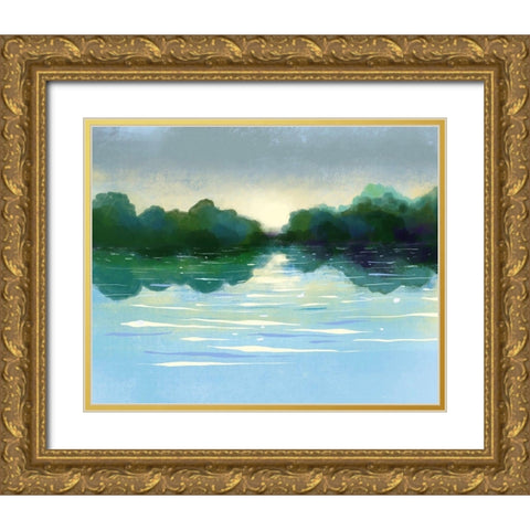 Serene View Gold Ornate Wood Framed Art Print with Double Matting by Boho Hue Studio